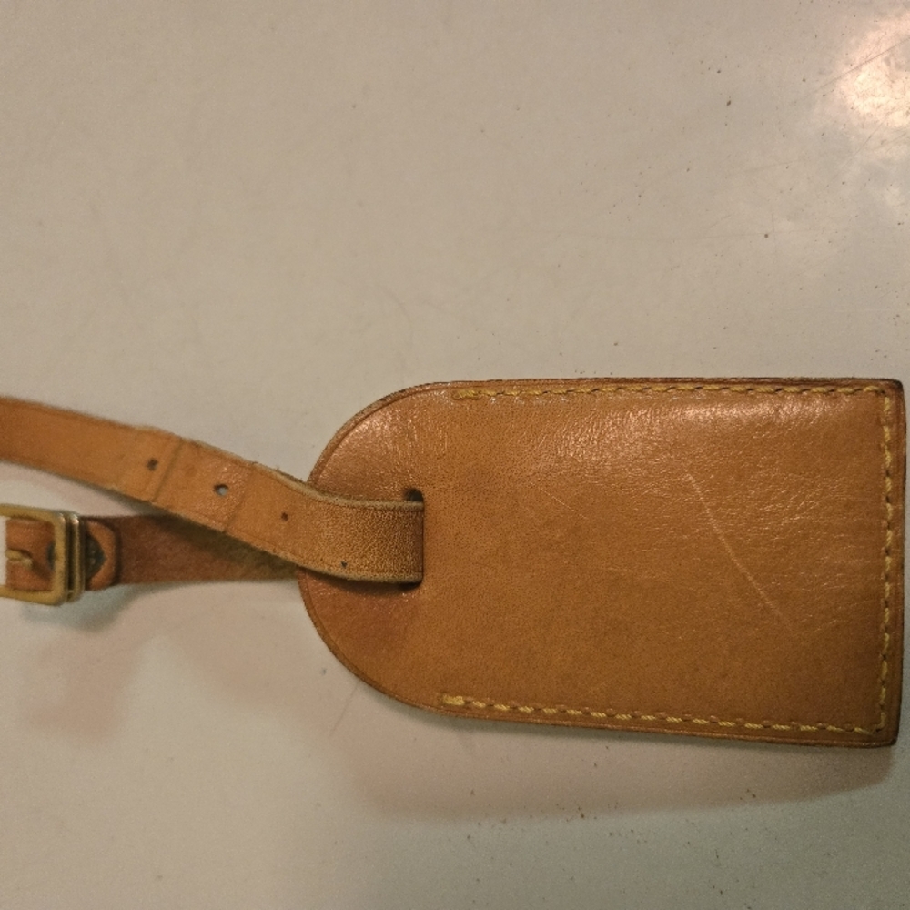 Brown Leather Luggage Tag